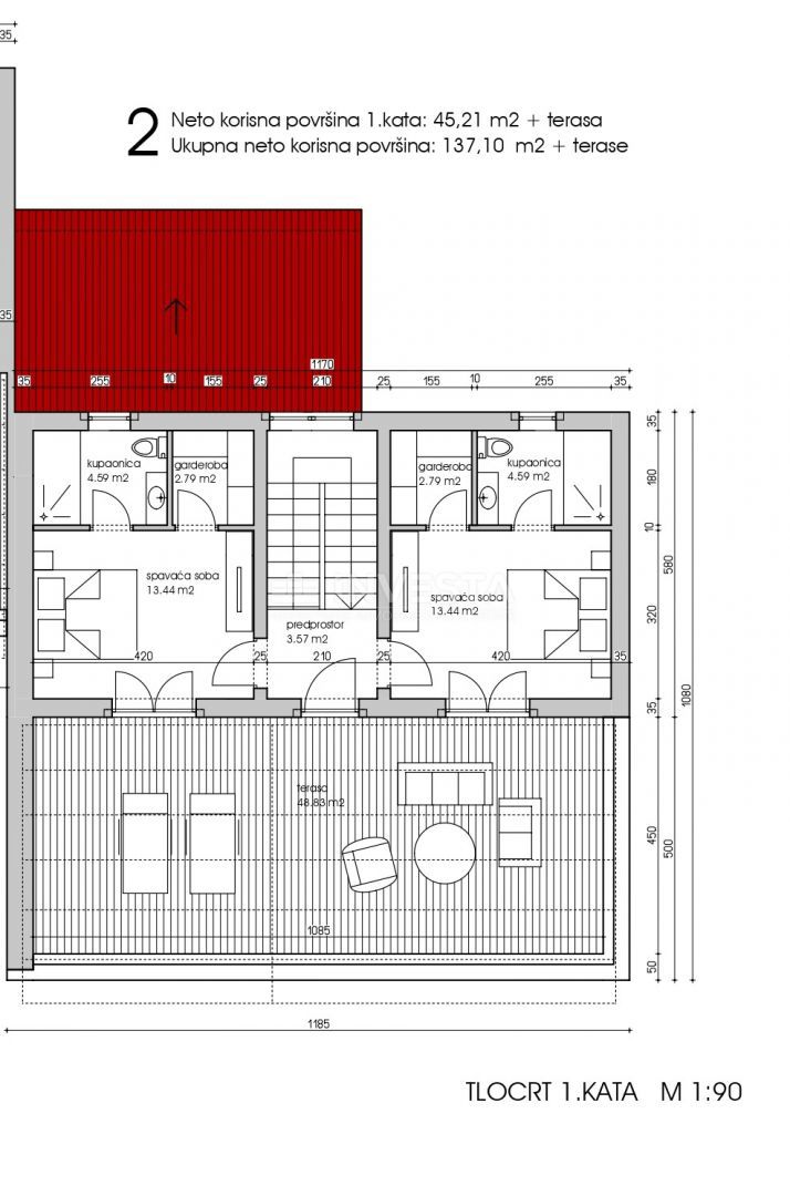 Zona di Vodnjan, villa bifamiliare con piscina