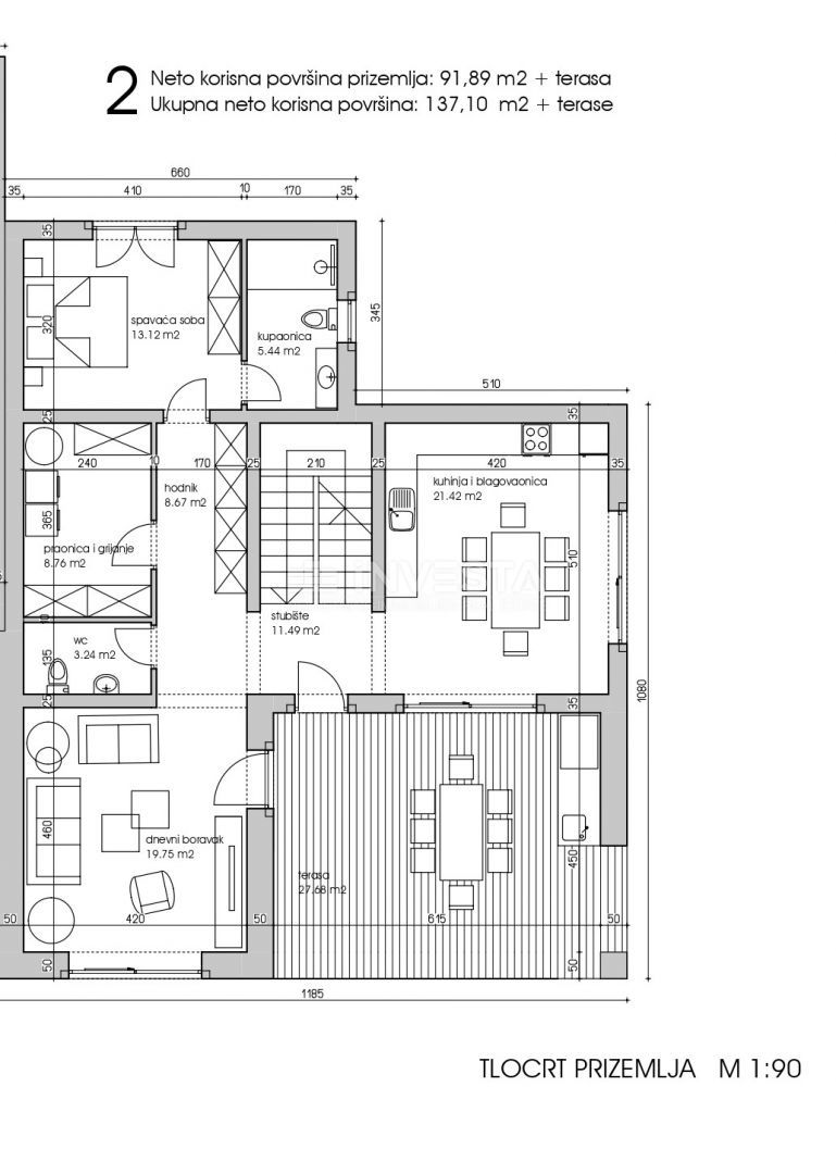 Zona di Vodnjan, villa bifamiliare con piscina