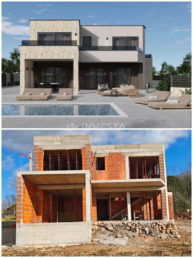 Villa con piscina - vista mare