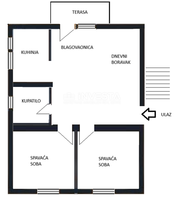 Fasana, centro, appartamento 2CS + S, a 150 m dalla spiaggia