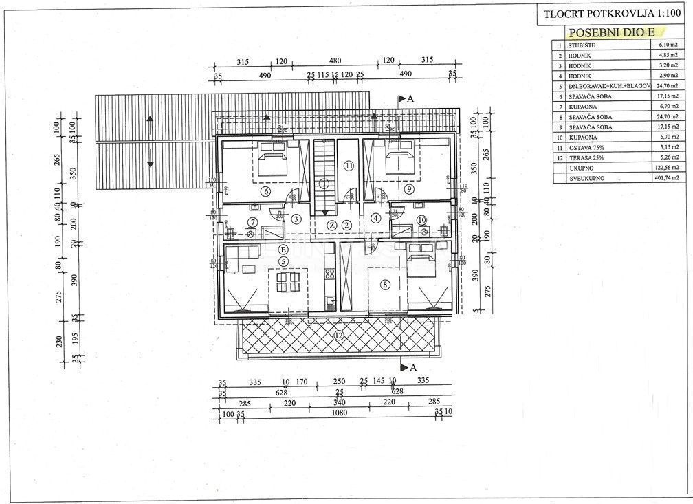 Dintorni di Parenzo - appartamento E 122,56 m2 in mansarda, nuova costruzione