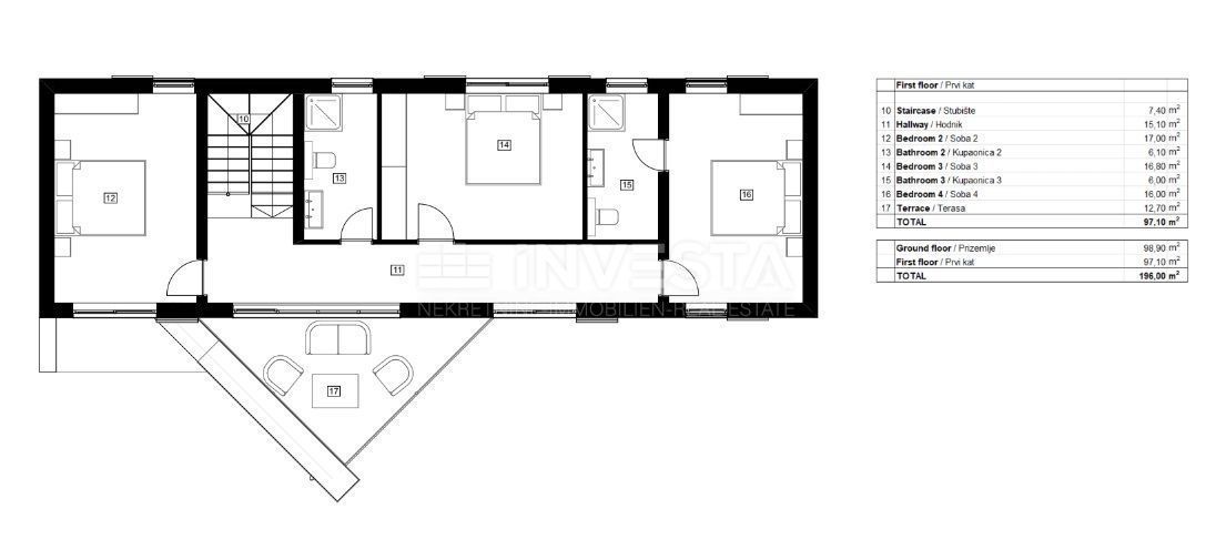 Dintorni di Orsera, villa urbana con piscina, 4 camere da letto, nuova costruzione