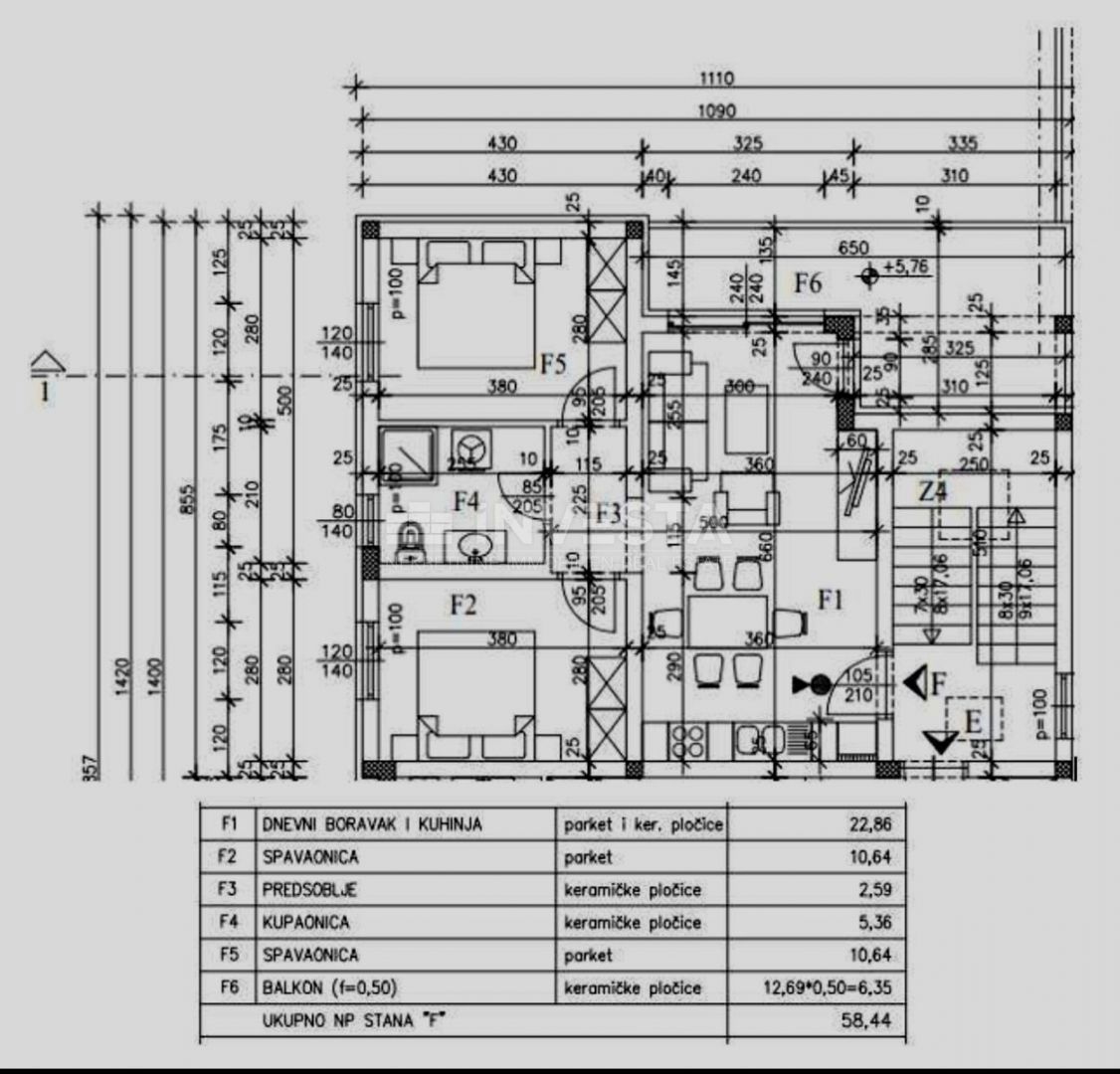 Medulin, Appartamento di Lusso 62m2 al 2° Piano di Nuovo Edificio, Parcheggio