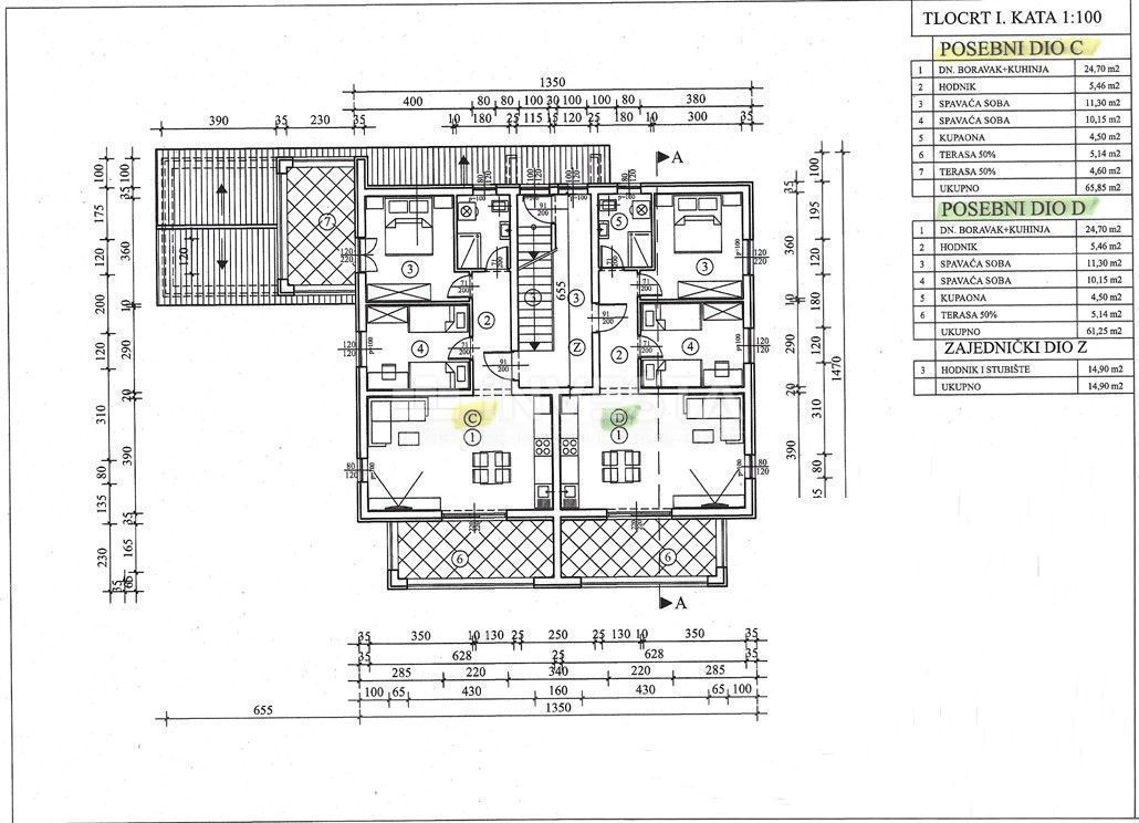 Dintorni di Parenzo - appartamento D 61,25 m2 al primo piano, nuova costruzione