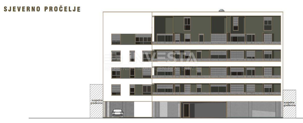 Pula, Centro, appartamento duplex al 4° piano 127,92 m2, 4 camere + soggiorno, nuova costruzione