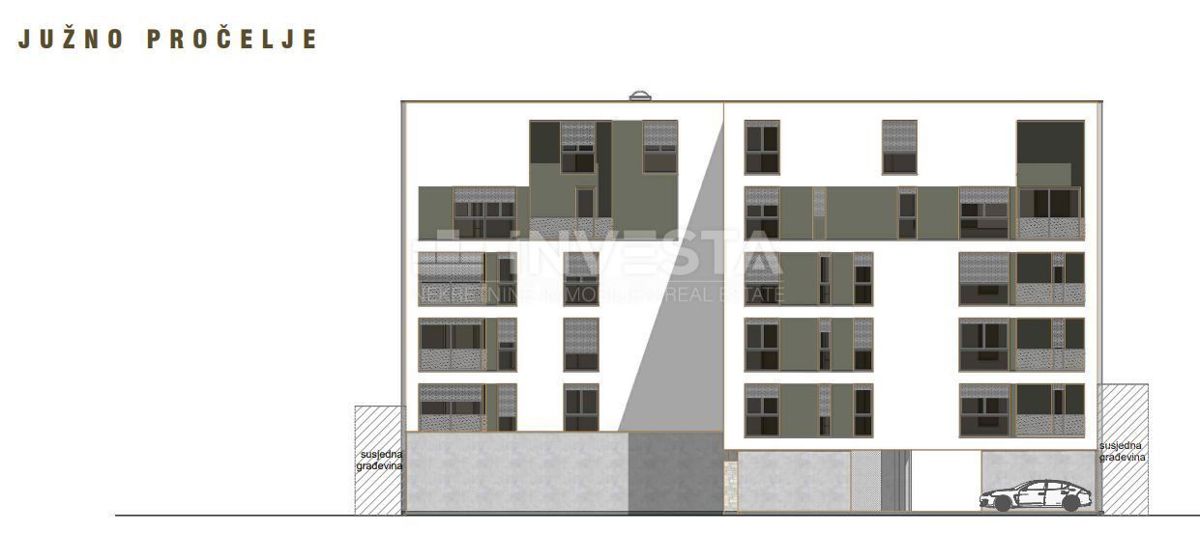 Pula, Centro, appartamento duplex al 4° piano 127,92 m2, 4 camere + soggiorno, nuova costruzione