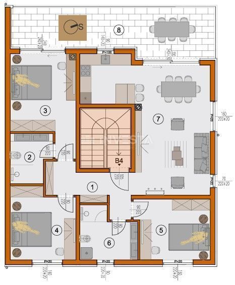 Pula Šijana, appartamento con 3 camere da letto, 2° piano, nuova costruzione, parcheggio e garage