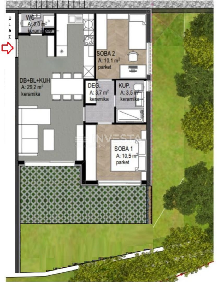 OPATIJA – appartamento di lusso con vista mare, posto auto e giardino