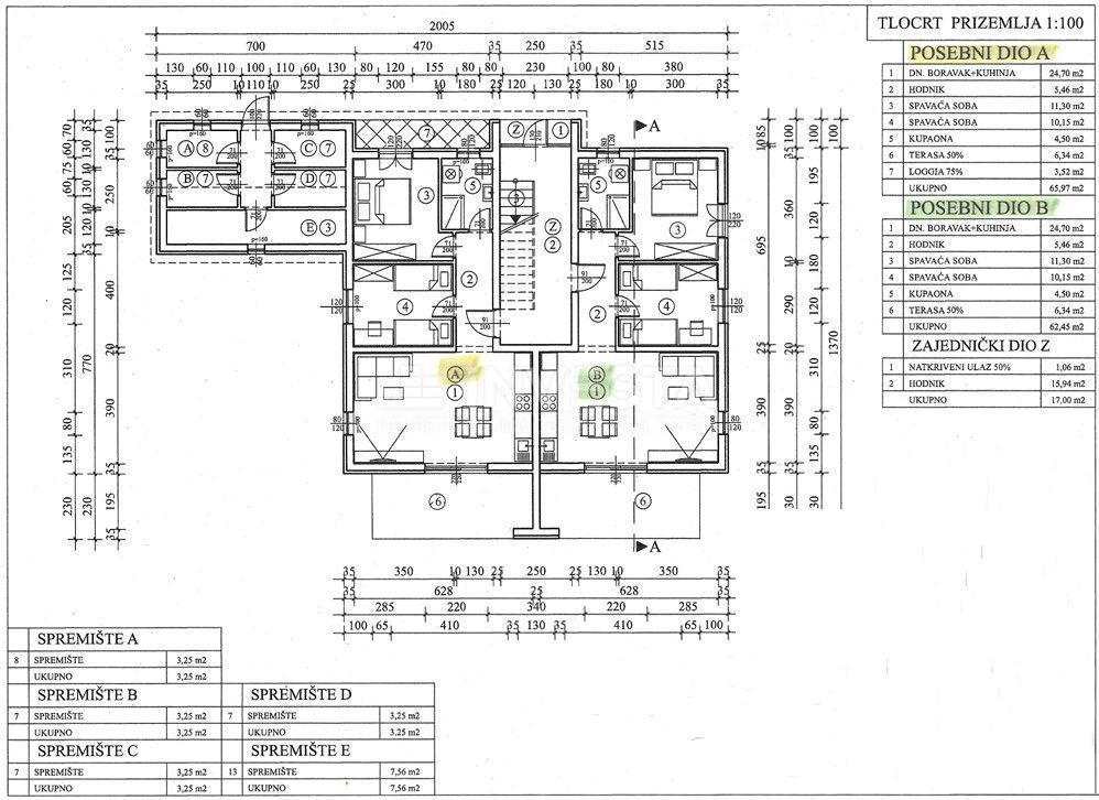 Dintorni di Parenzo - appartamento B 62,45 m2 al piano terra, nuova costruzione