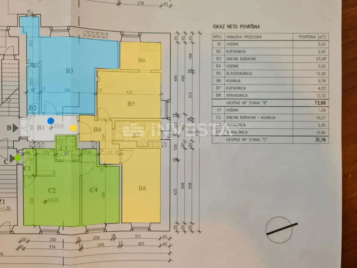 Appartamento con due ingressi separati e tre unità abitative vicino al centro città