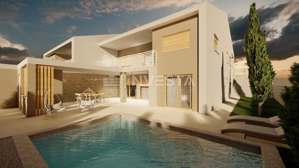 Casa con piscina e vista aperta sulla natura, ambiente tranquillo