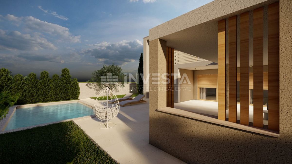 Casa con piscina e vista aperta sulla natura, ambiente tranquillo