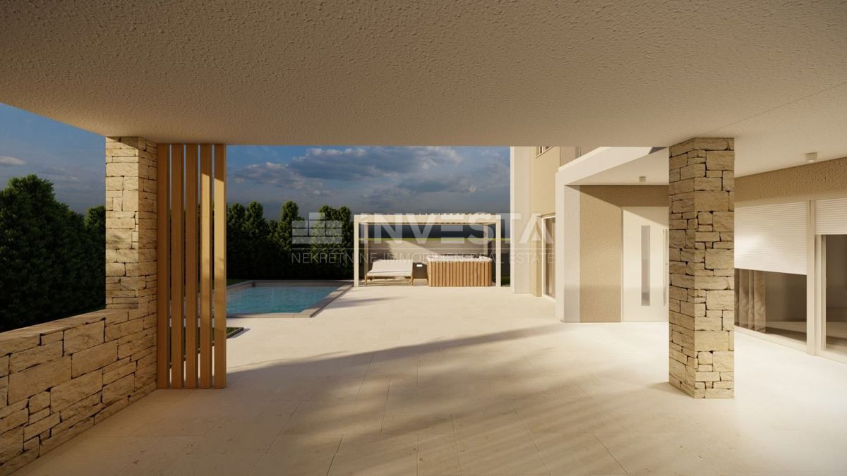 Casa con piscina e vista aperta sulla natura, ambiente tranquillo