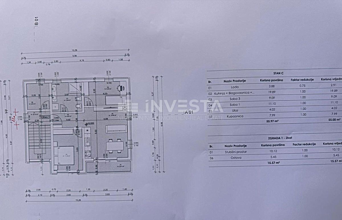 Appartamento moderno in una nuova costruzione con 2 camere da letto, parcheggio