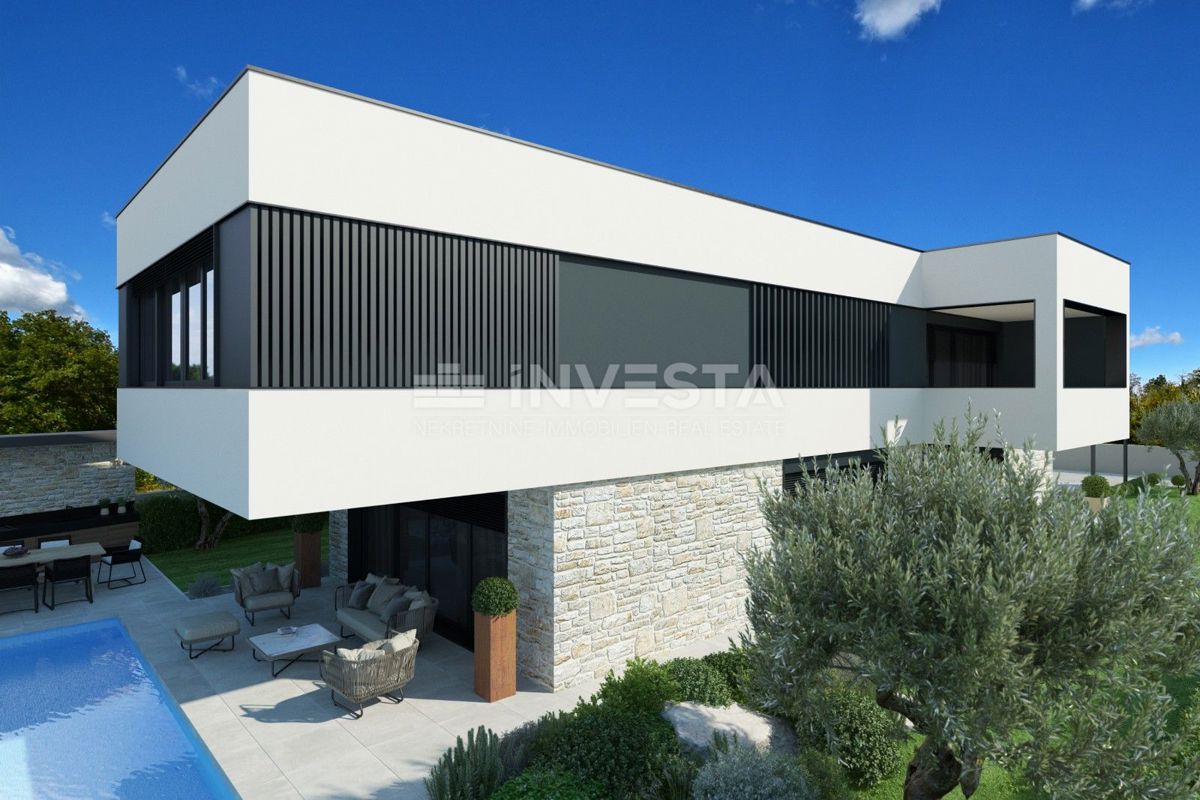 Zona di Poreč, villa moderna con vista mare