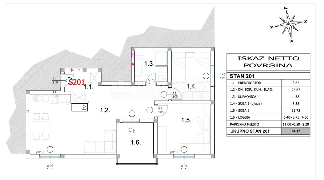 Appartamento con due camere al secondo piano con vista mare!
