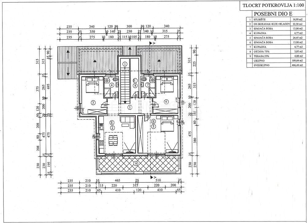 Dintorni di Parenzo - appartamento E 110 m2 in mansarda, nuova costruzione