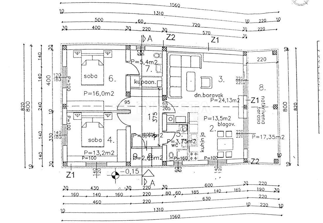 Juršići, terreno di 20.000 m2 con progetto, costruzione iniziata