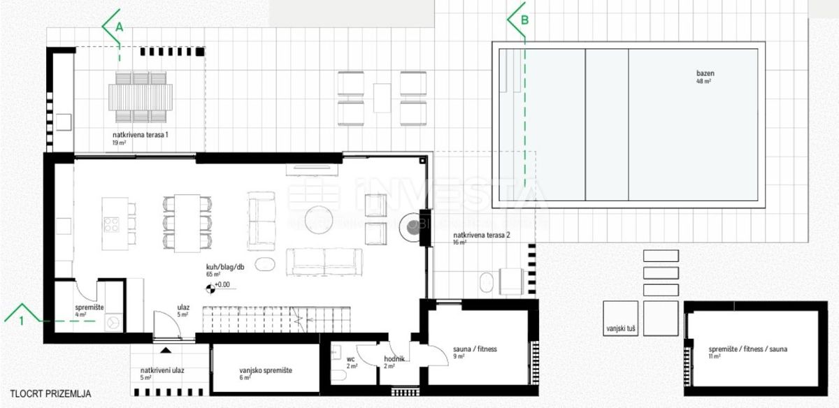 Zona di Labin, villa moderna con piscina su un ampio terreno