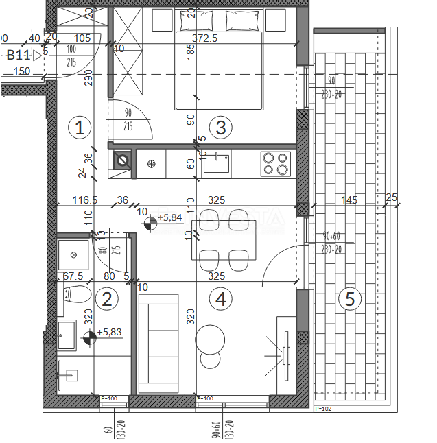 Zona di Pola, appartamento bilocale B11 al 2° piano di una nuova costruzione, parcheggio