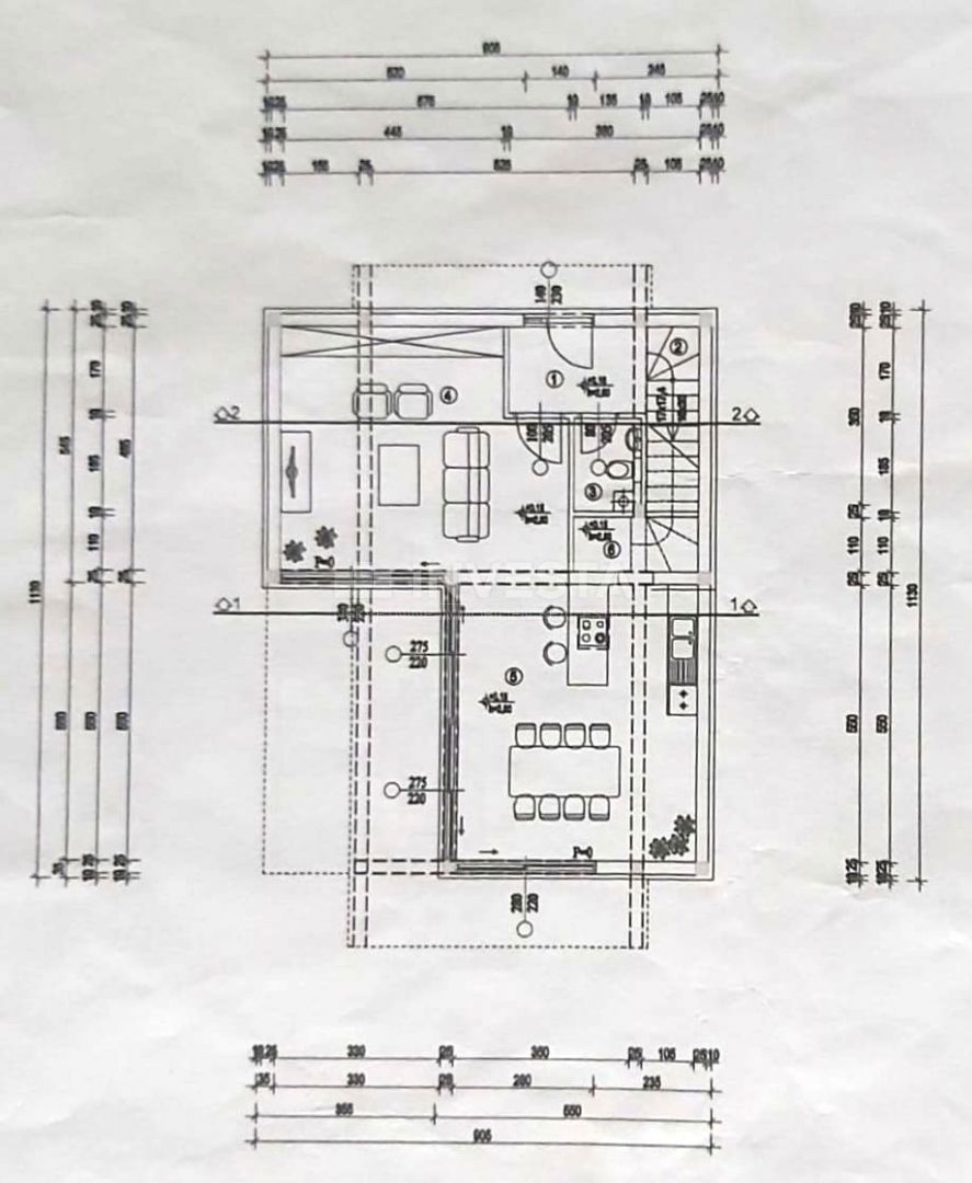 Dintorni di Žminj - terreno edificabile di 612 m² con progetto concettuale