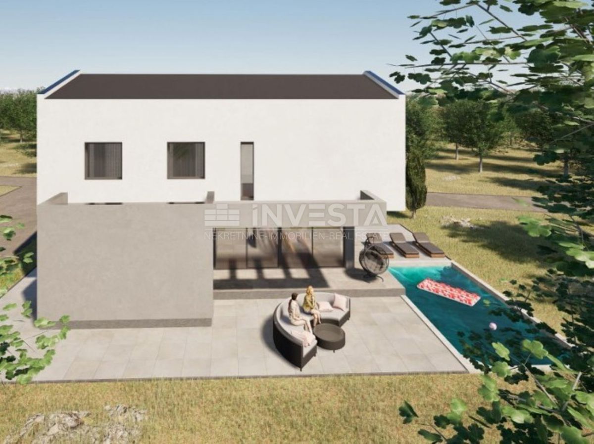 Dintorni di Žminj - terreno edificabile di 612 m² con progetto concettuale