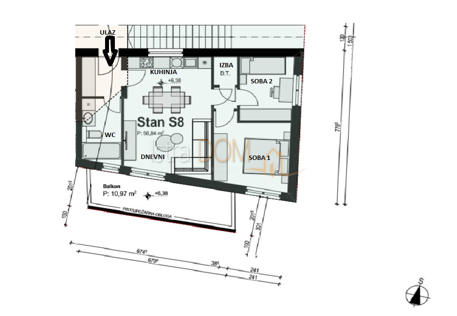 Appartamento Donja Zelina, Sveti Ivan Zelina, 75m2