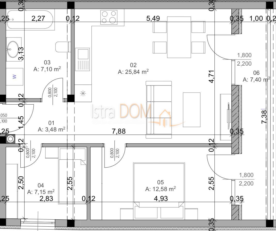 Appartamento Veli vrh, Pula, 64,70m2