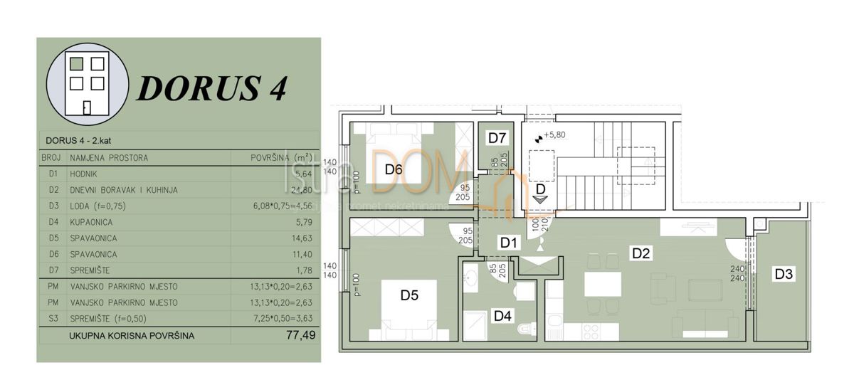 Appartamento Šijana, Pula, 60m2
