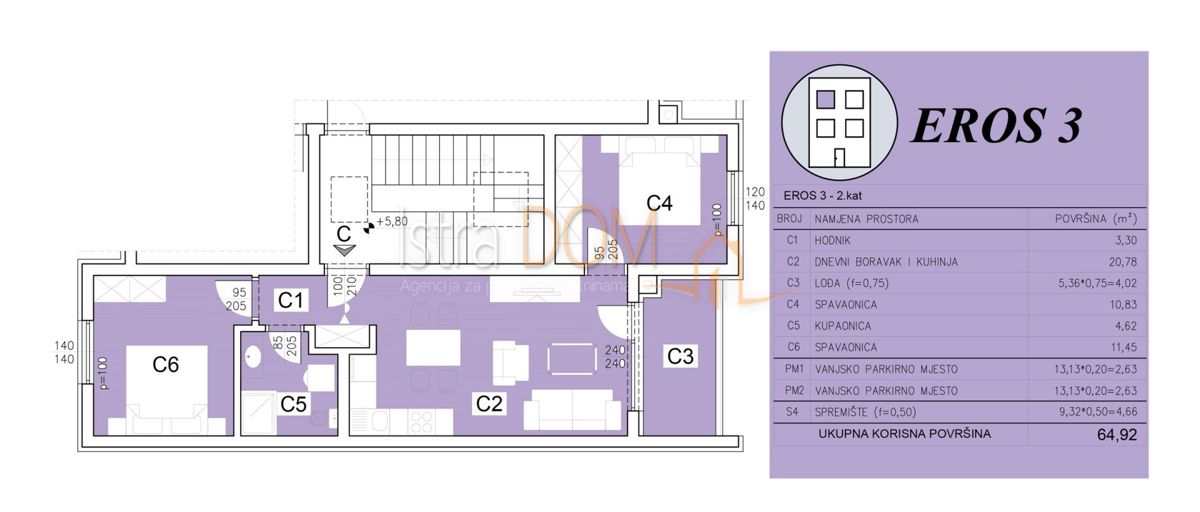 Appartamento Šijana, Pula, 60m2