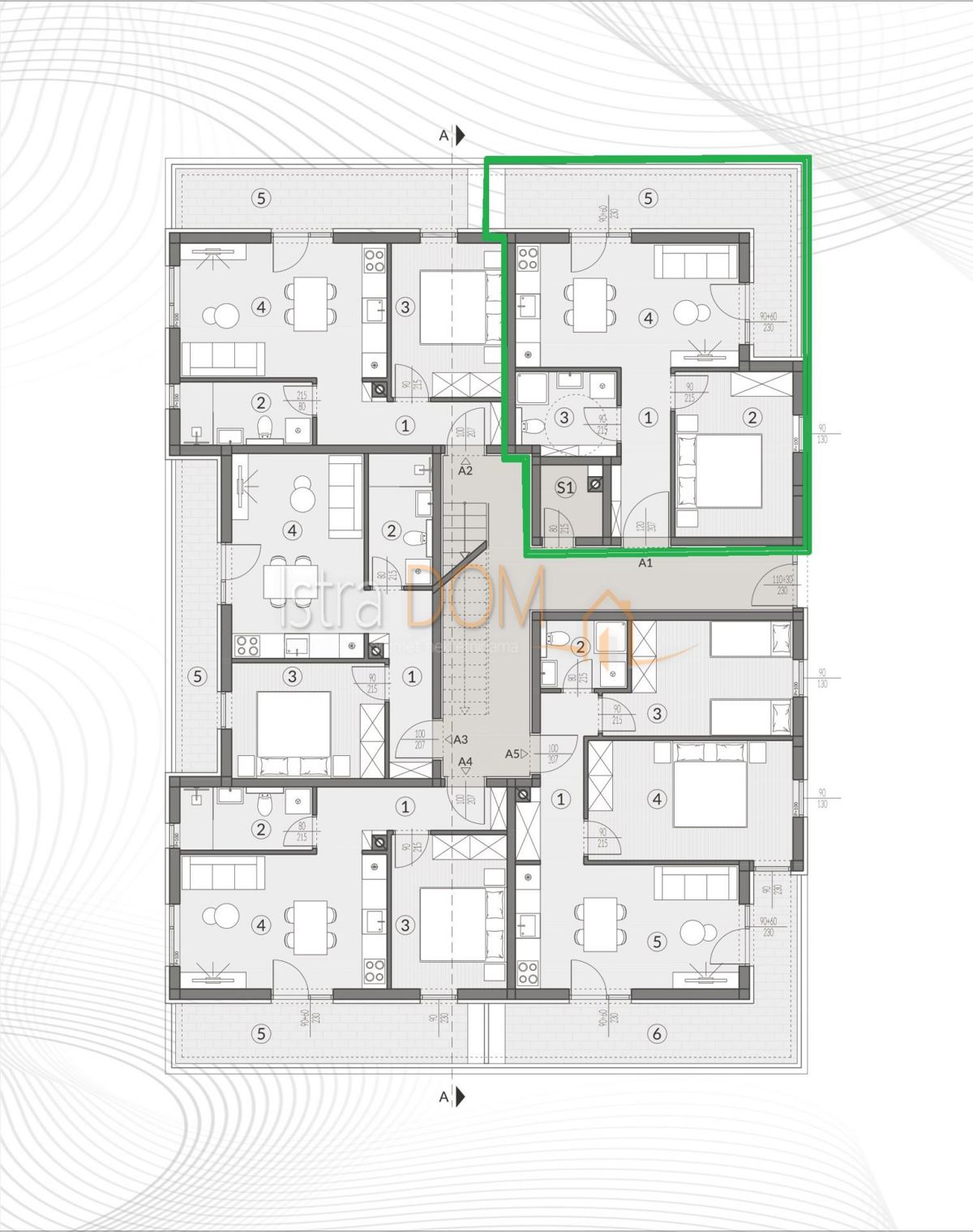 Appartamento Šikići, Pula, 53,46m2