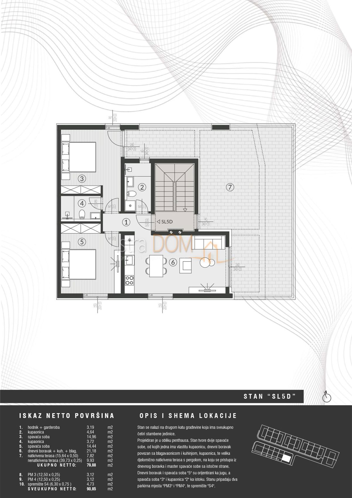 Appartamento Štinjan, Pula, 57,13m2