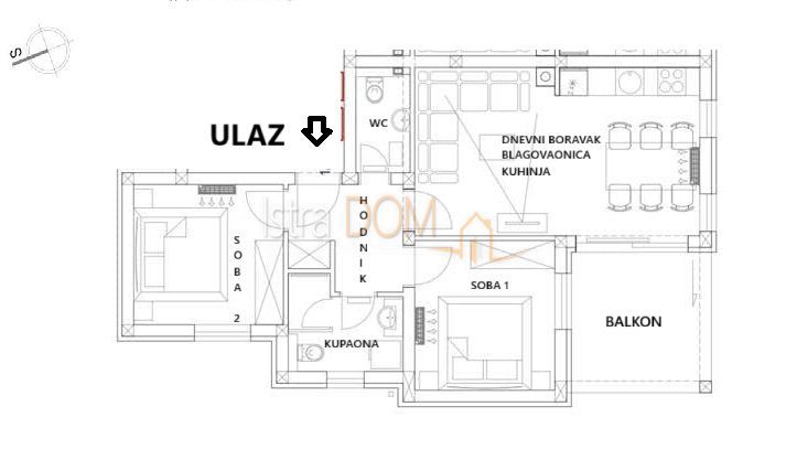 Appartamento Povljana, 62m2