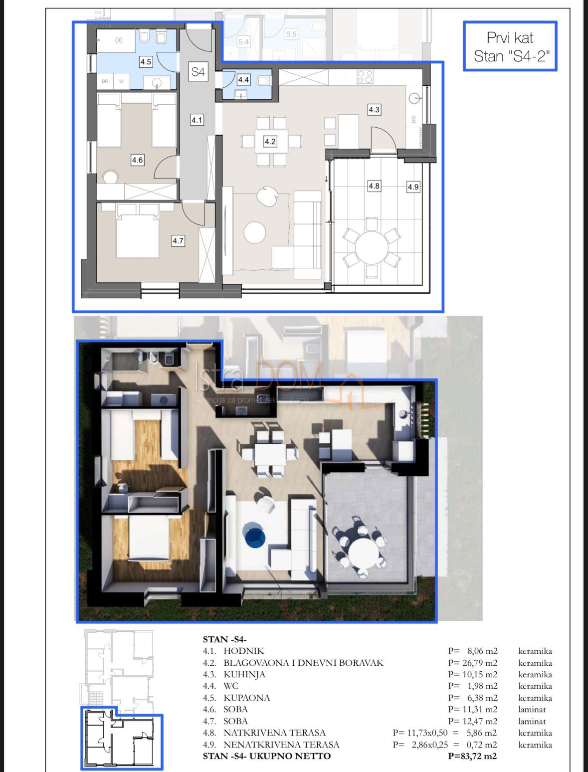 Appartamento Labin, 83,72m2