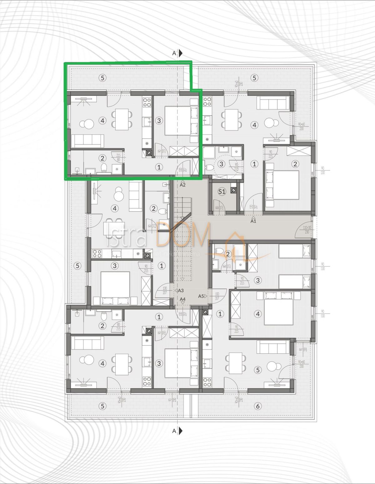 Appartamento Šikići, Pula, 53,04m2