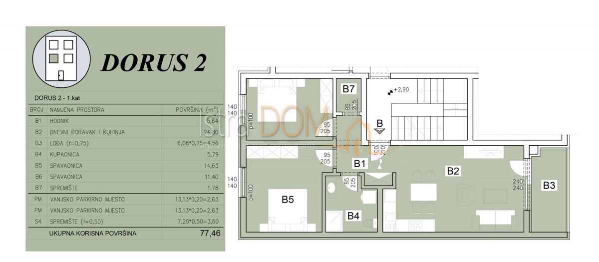 Appartamento Šijana, Pula, 60m2