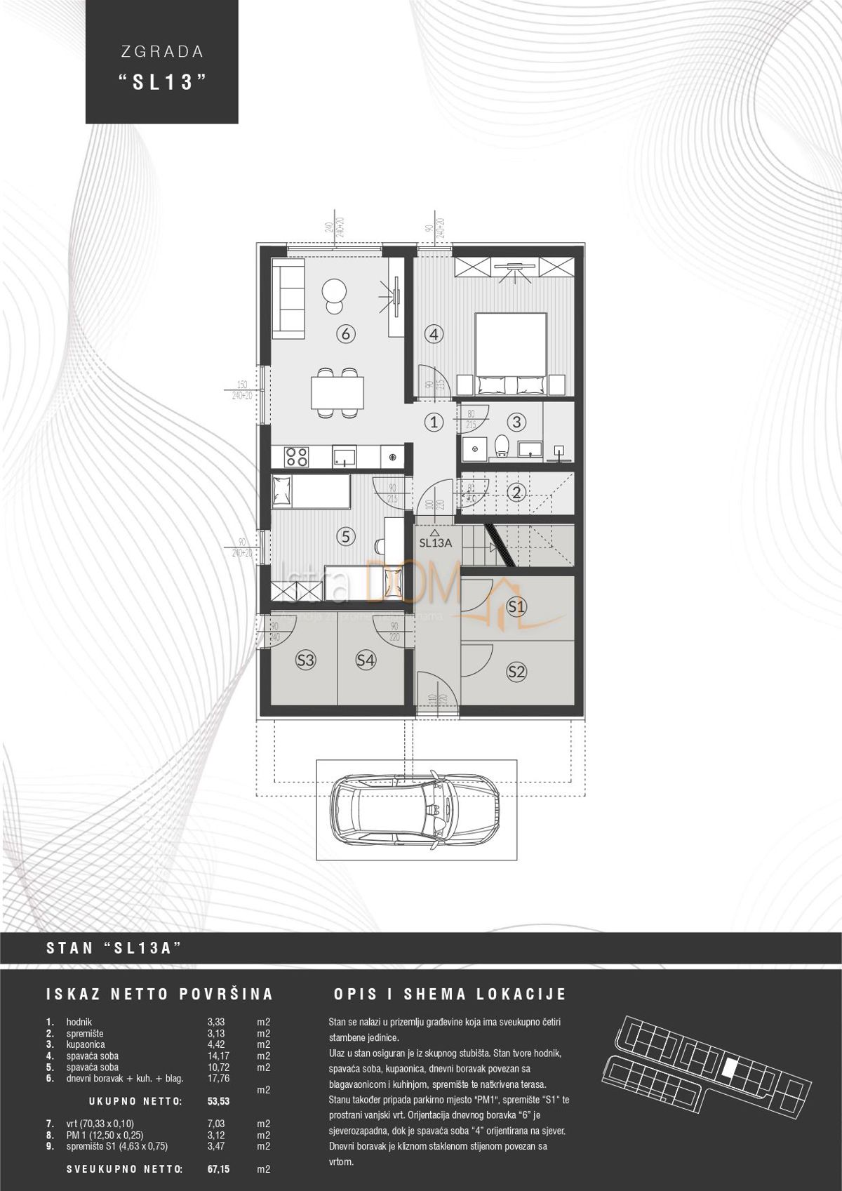 Appartamento Štinjan, Pula, 57,13m2