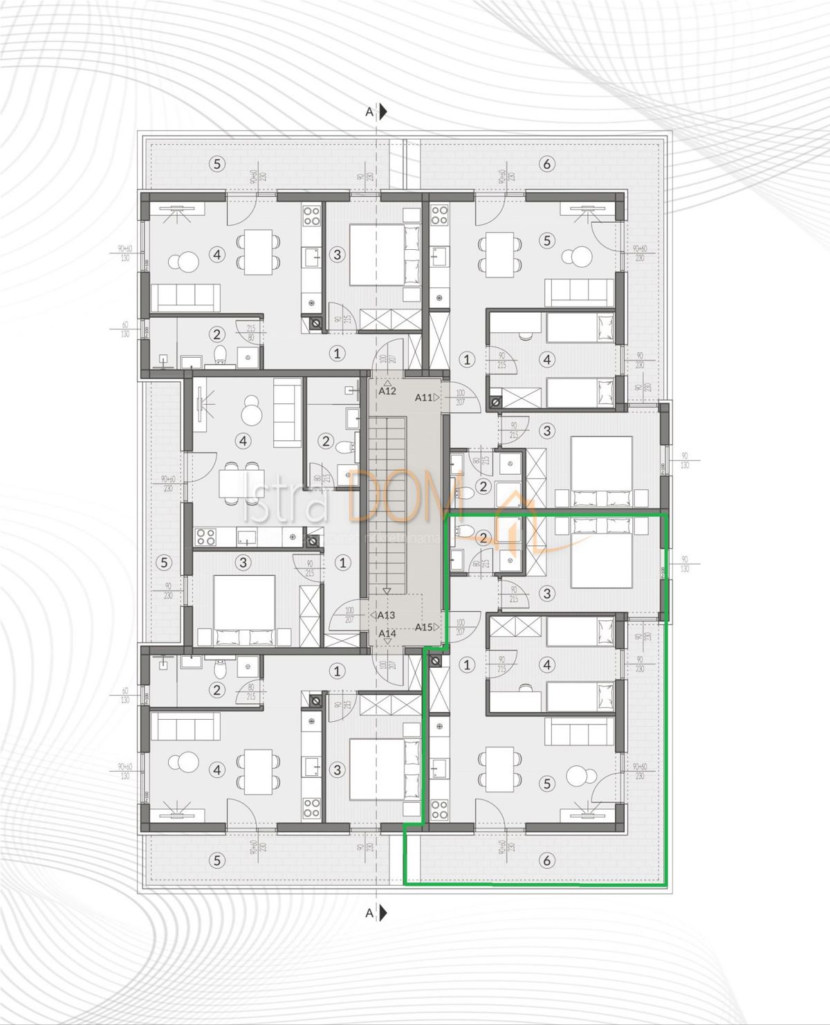 Appartamento Šikići, Pula, 58,09m2