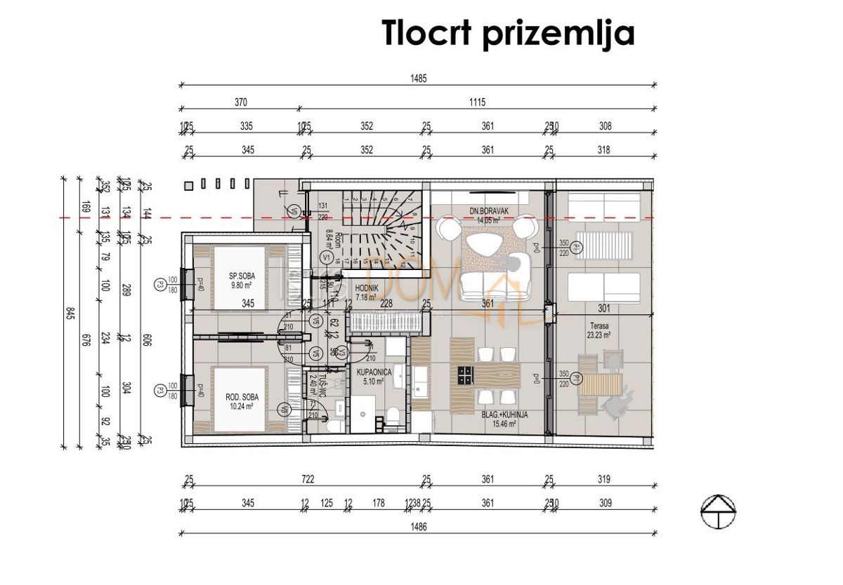 Appartamento Tar, Tar-Vabriga, 87m2