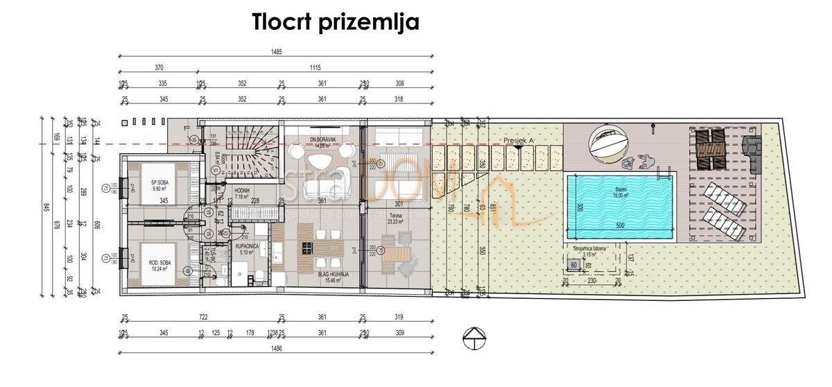 Appartamento Tar, Tar-Vabriga, 87m2