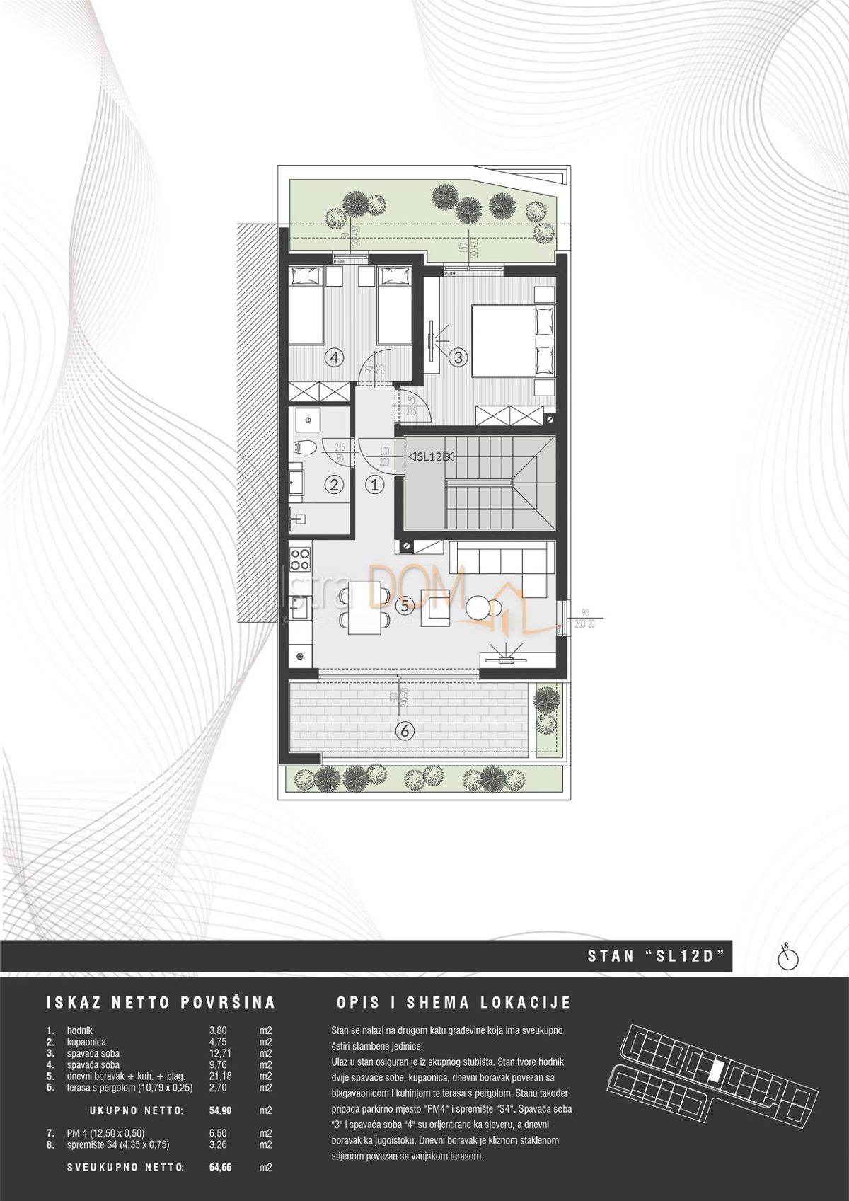 Appartamento Štinjan, Pula, 57,13m2