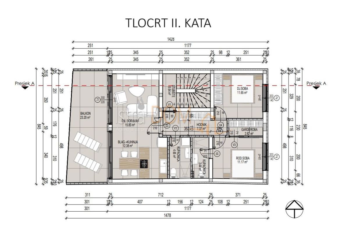 Appartamento Tar, Tar-Vabriga, 87m2