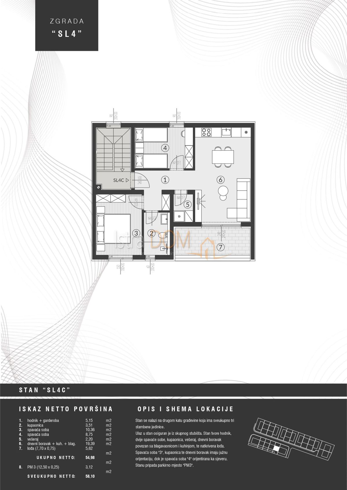 Appartamento Štinjan, Pula, 57,13m2