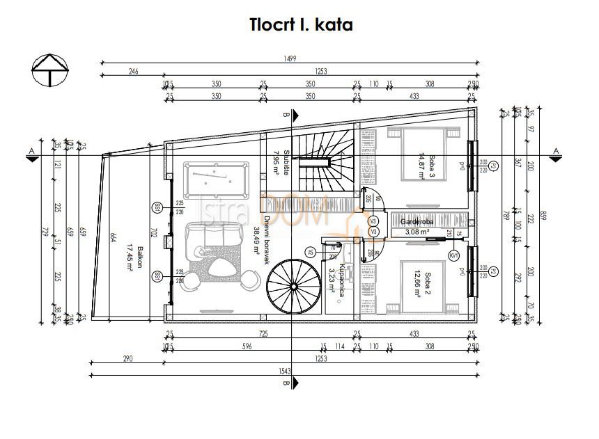 Appartamento Tar, Tar-Vabriga, 87m2