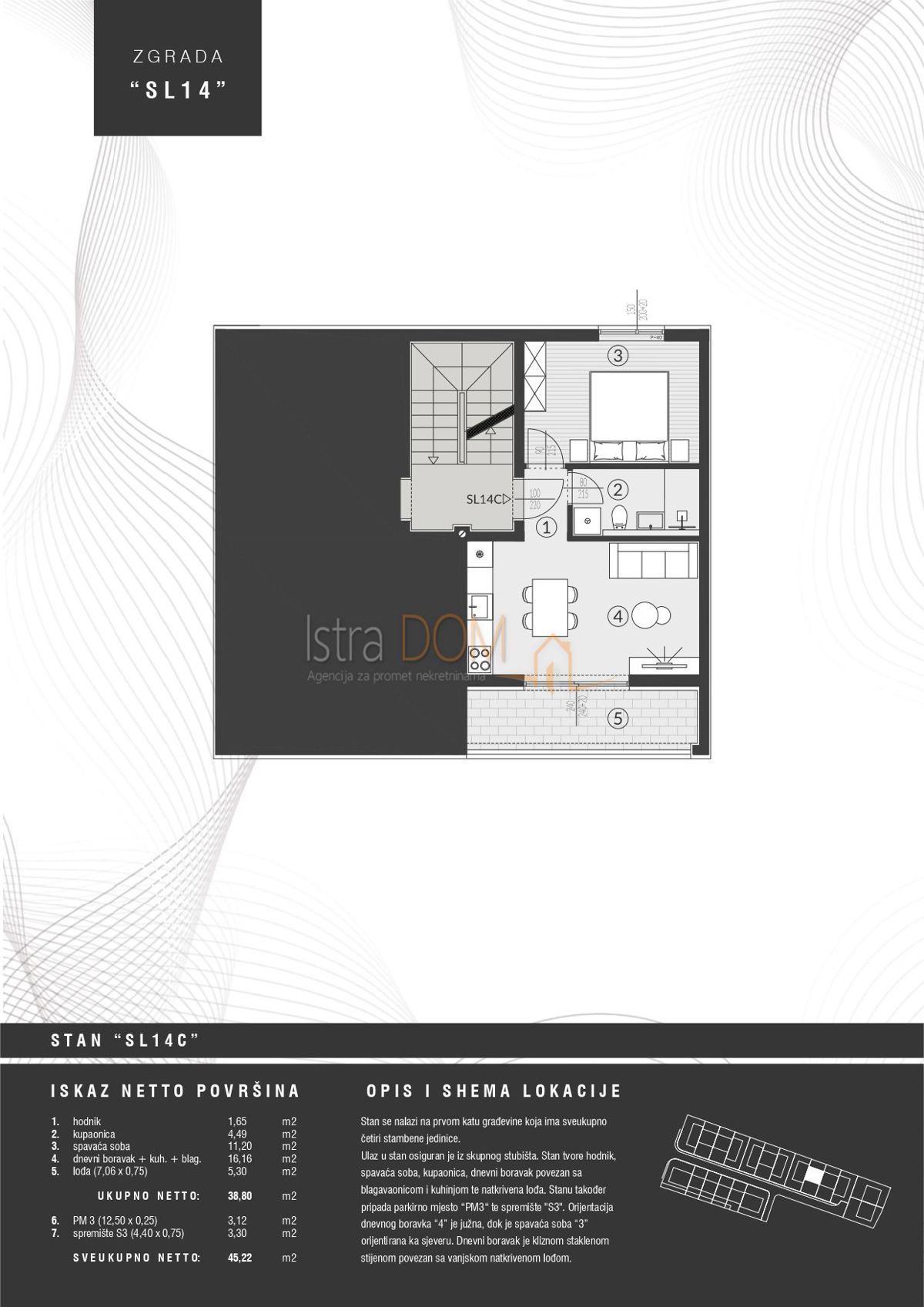 Appartamento Štinjan, Pula, 57,13m2