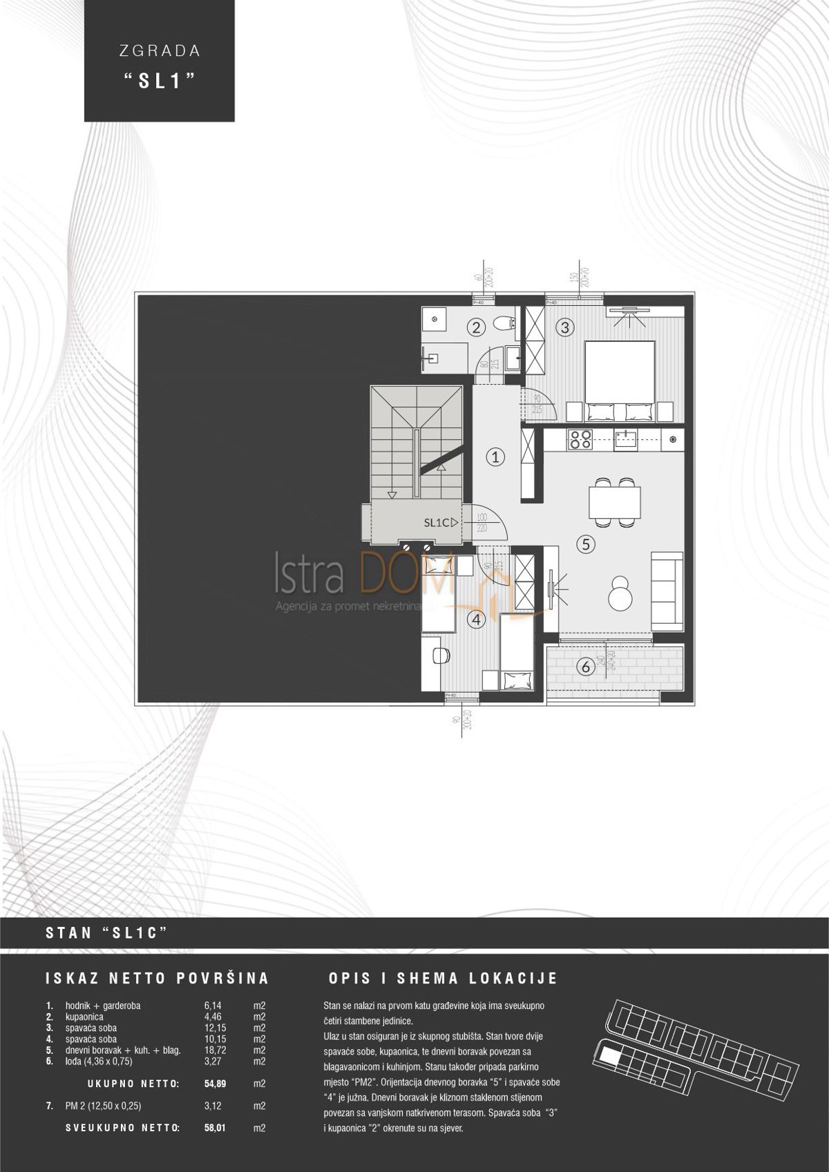 Appartamento Štinjan, Pula, 57,13m2