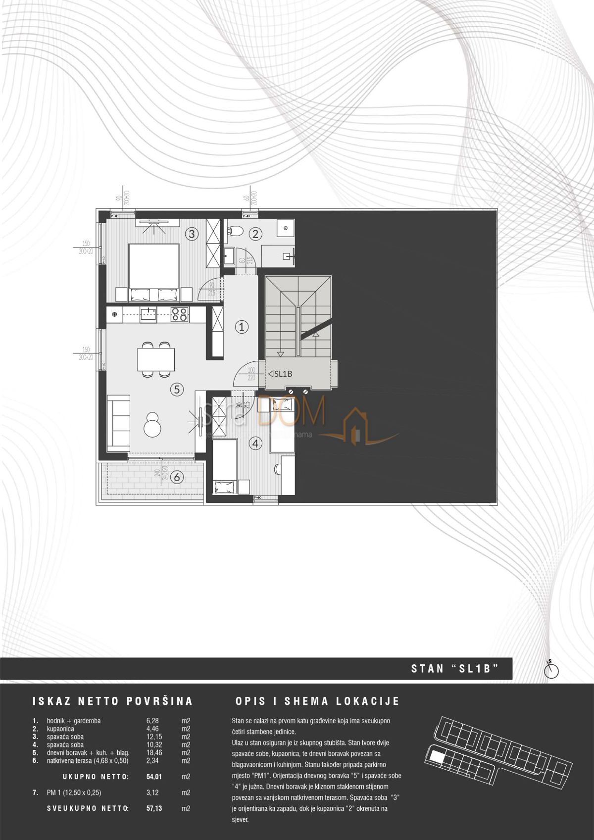 Appartamento Štinjan, Pula, 57,13m2