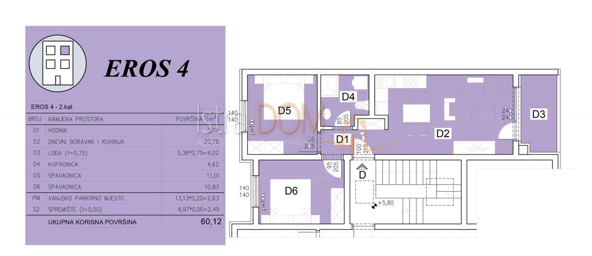 Appartamento Šijana, Pula, 60m2