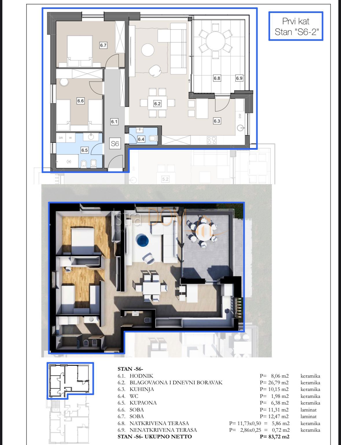 Appartamento Labin, 83,72m2