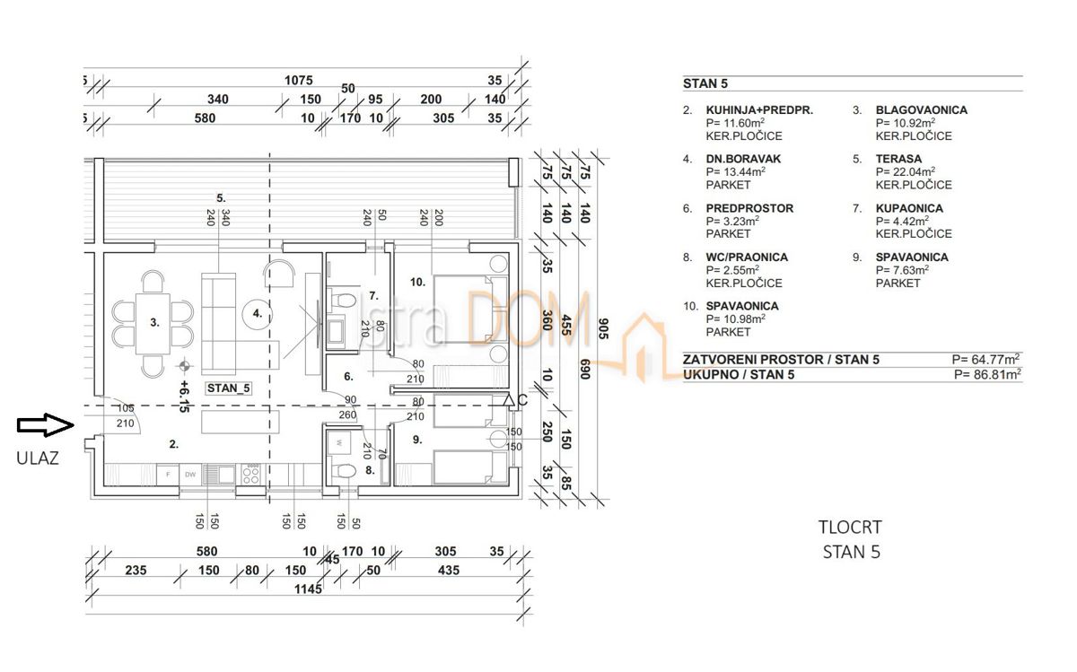 Appartamento Finida, Umag, 123m2